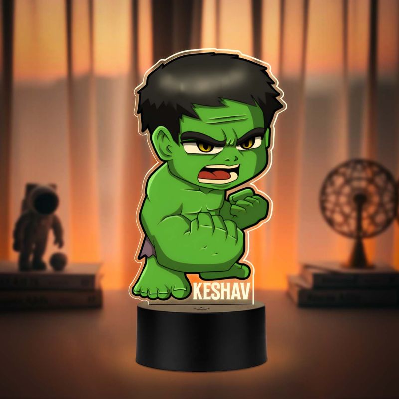 Personalized Hulk UV Print 3D Illusion Night Lamp – Custom Name LED Light